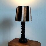 Vintage wooden, rope and wool lamp