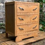 Commode art déco 1930 en bois brut