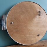 Art Deco silver round mirror tray