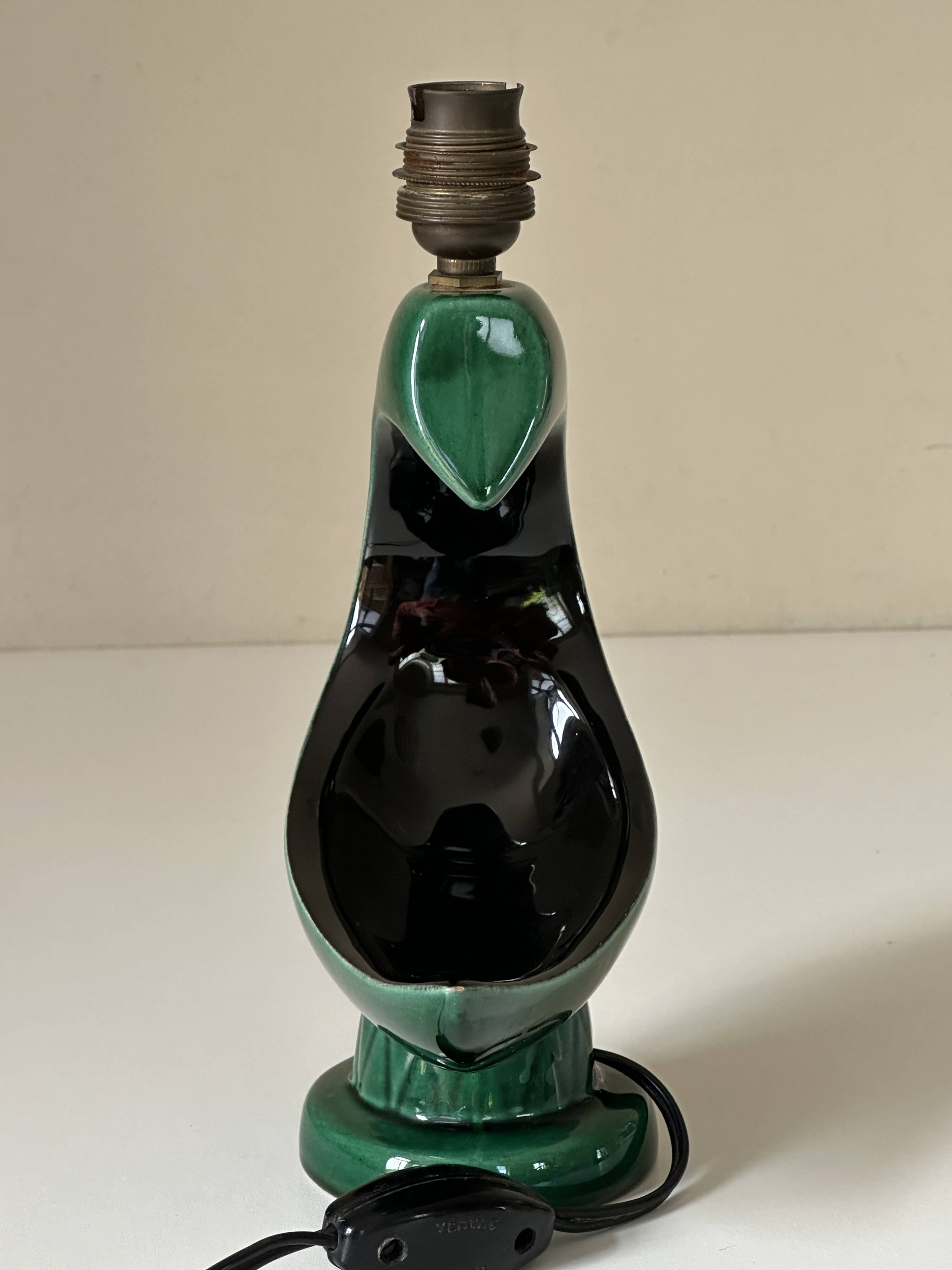 Vintage ceramic bird lamp from the 60s