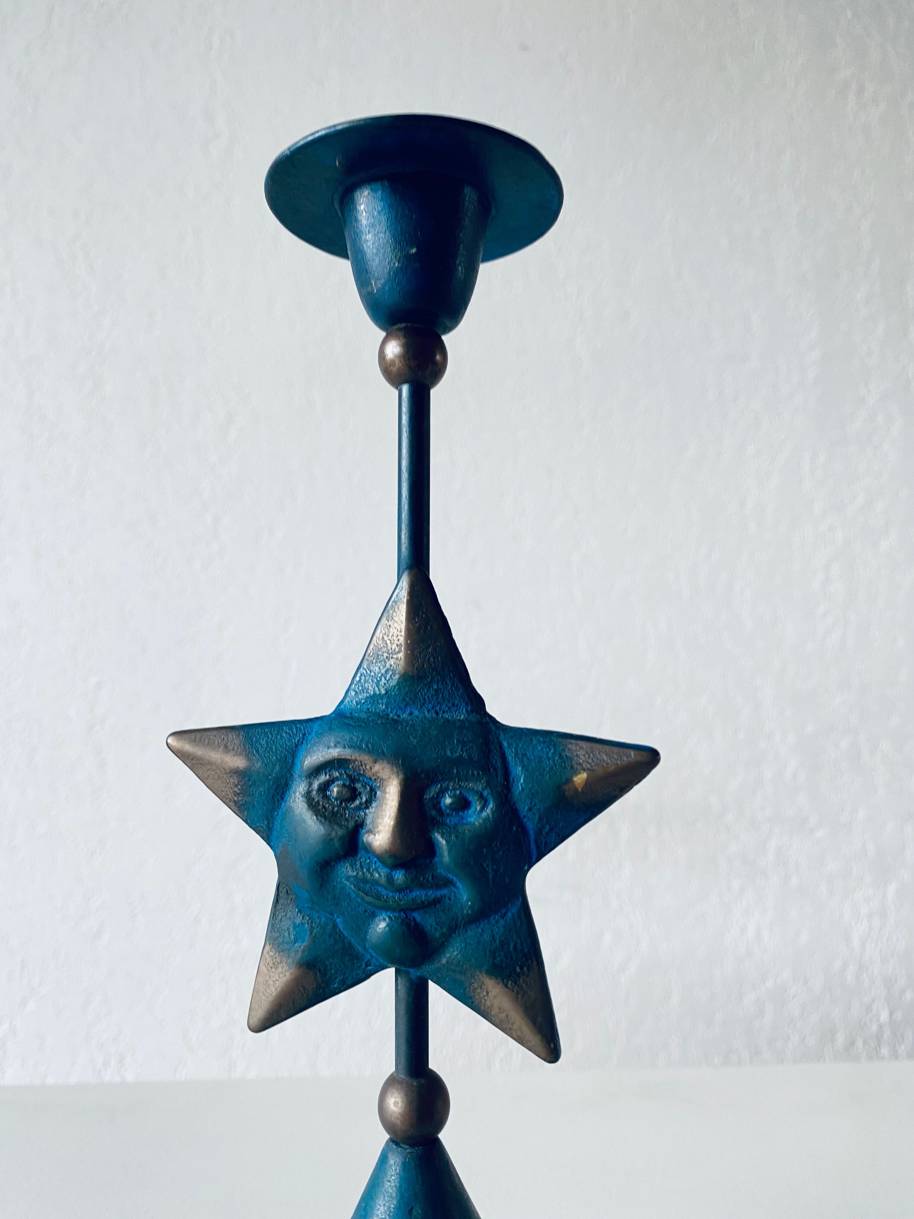 Metal star candle holder