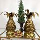 Ananas  wall light  paire  years 70" in gold metal