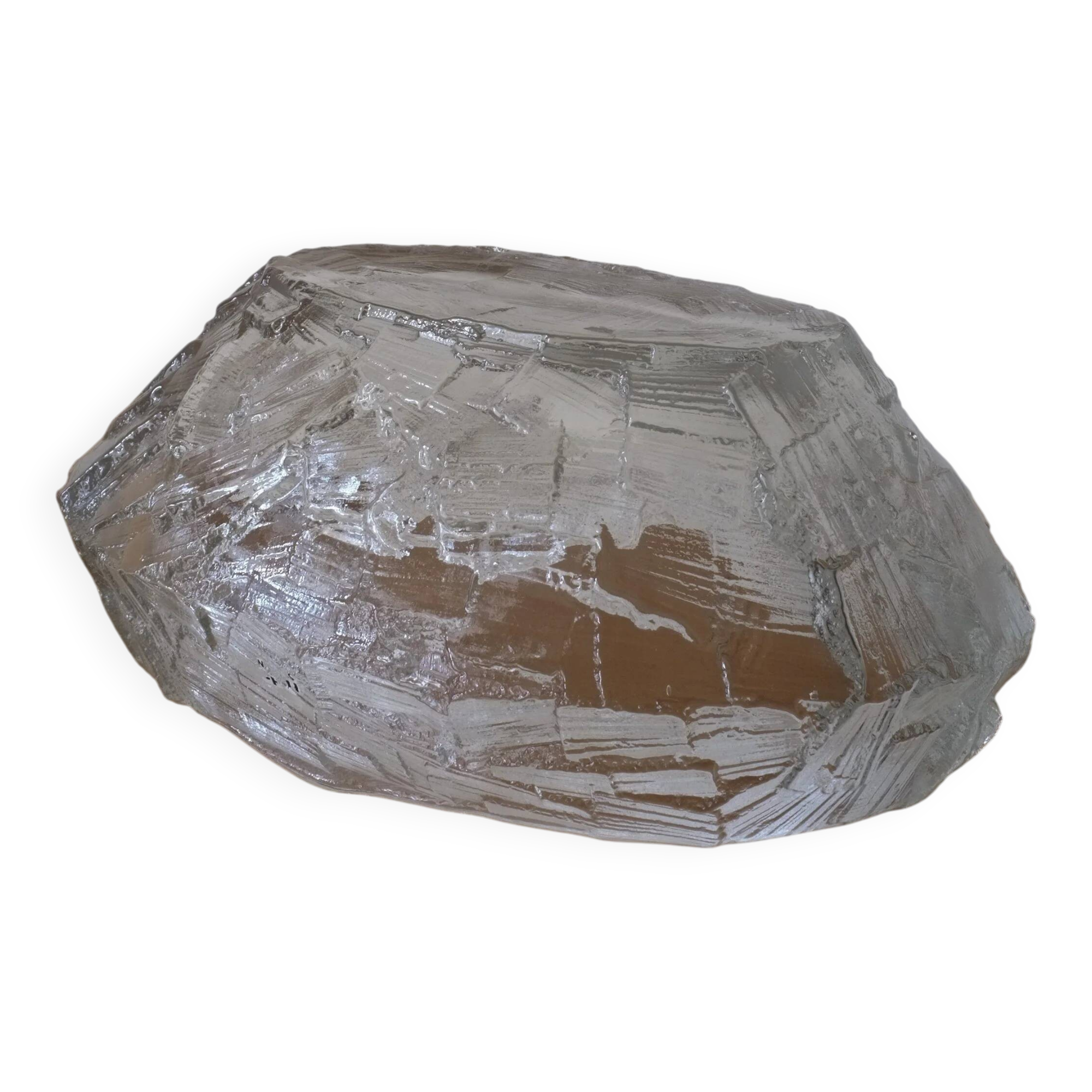 Demant brutalist glass dish by Göte Augustsson | Ruda Sweden | 1960s