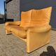 Beautiful Cassina Maralunga 2-seater in camel light patinated natural leather.