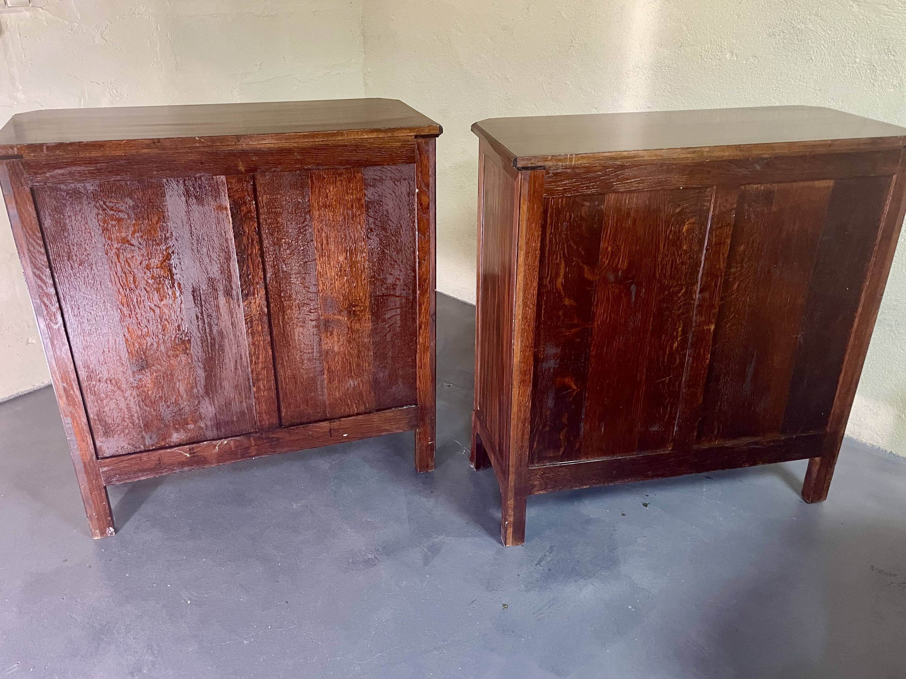 Pair of Louis XVI style mahogany sideboards