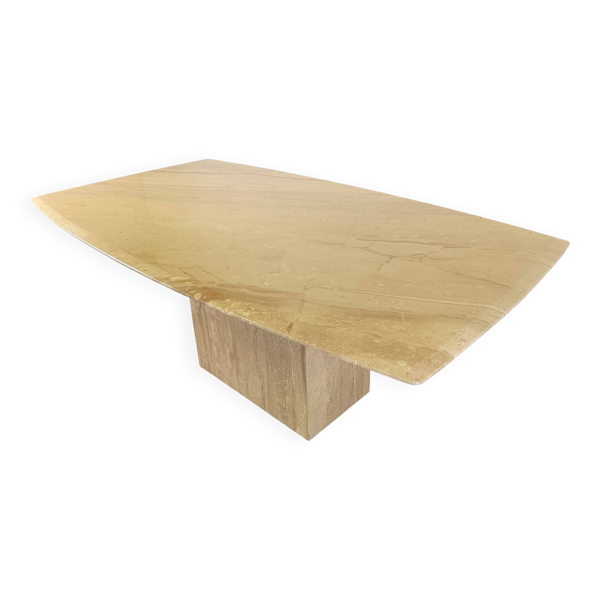 Table de salle à manger vintage en travertin, années 1970