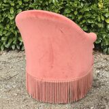Pink velvet toad armchair