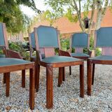 Set of six art deco mahogany chairs