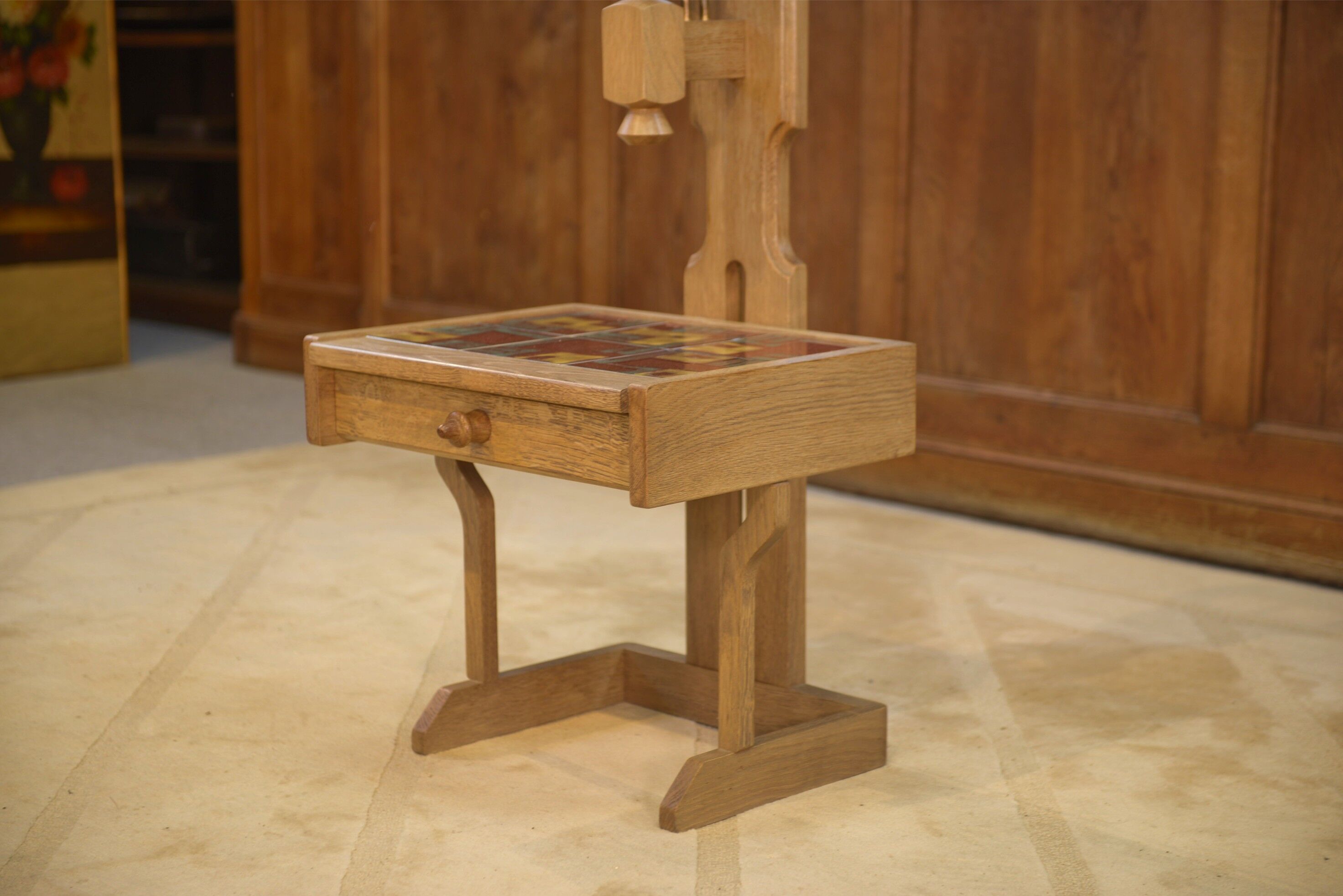 Oak bedside table by Guillerme and Chambron for Your House 1950s