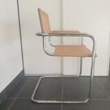 Beige leather armchair