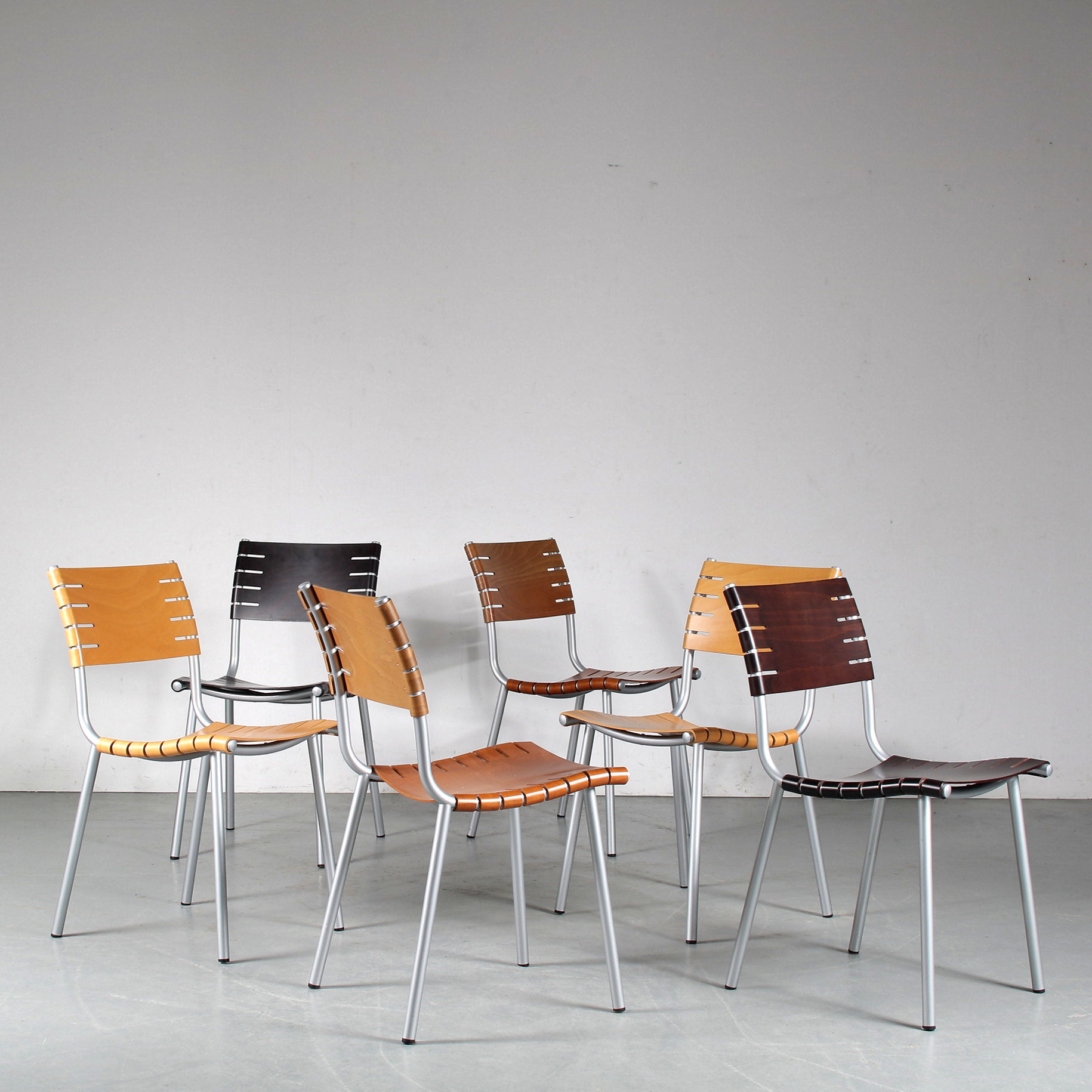 1980s Set of 6 dining chairs by Ruud jan Kokke for Harvink, Netherlands