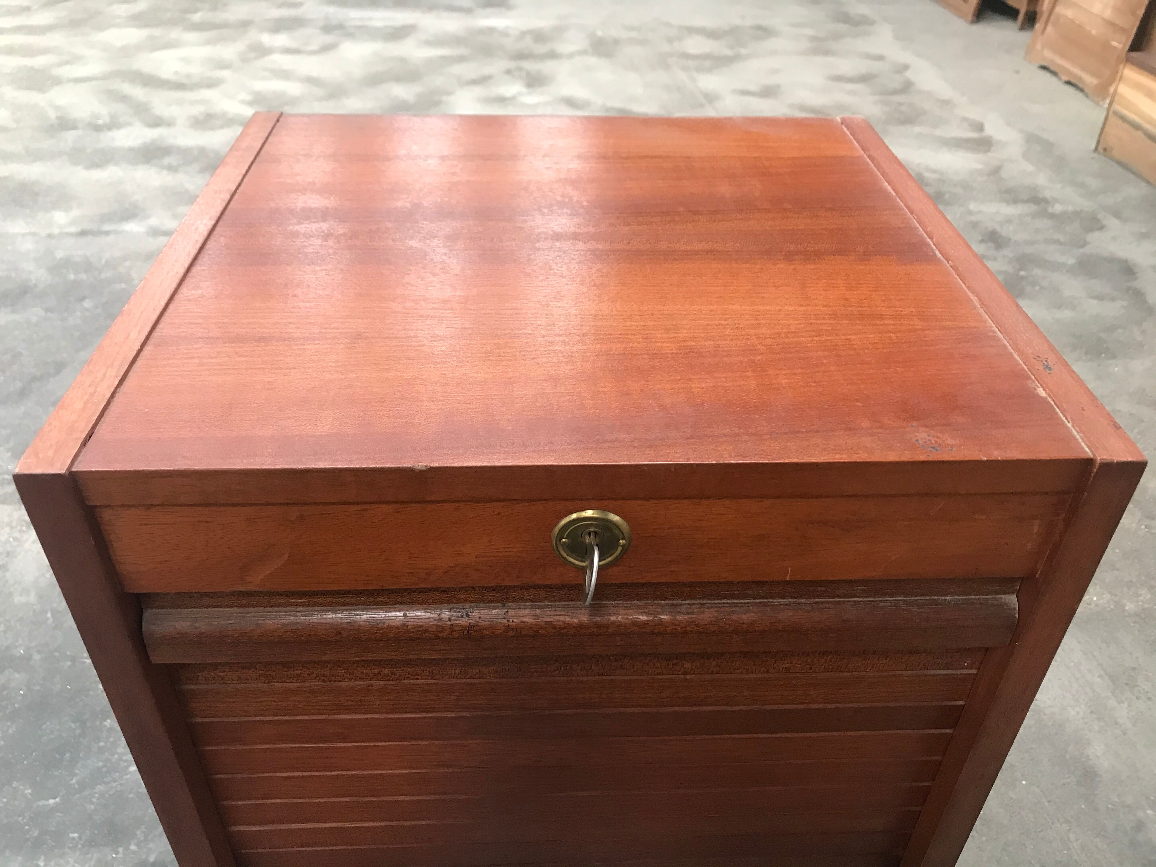 Simple mahogany notary filing cabinet
