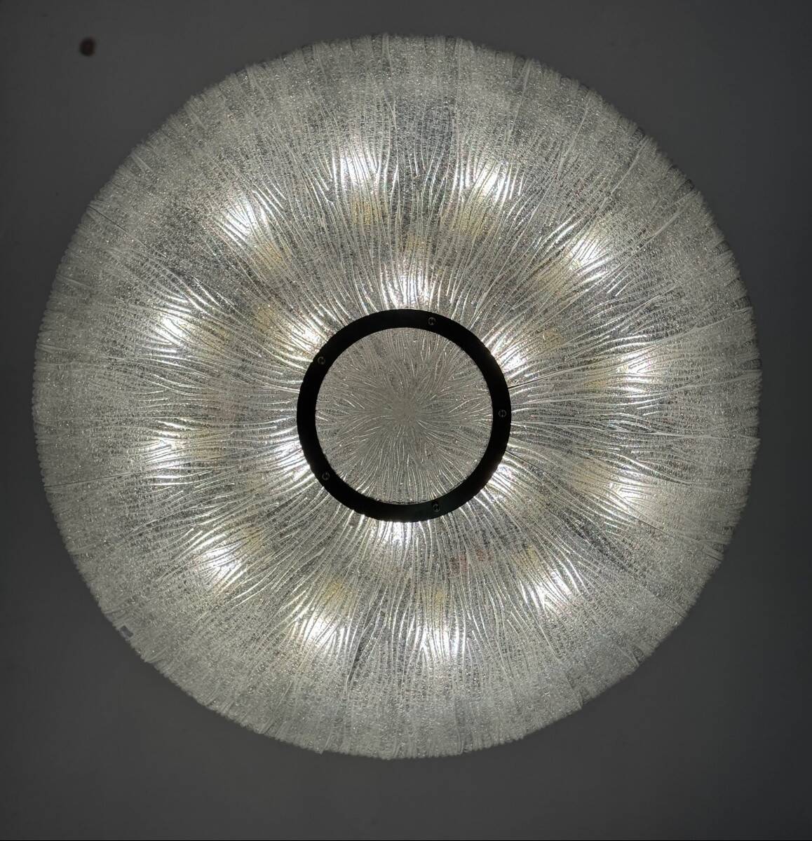 Important glass and brass chandelier, Venini circa 1960, one pair available