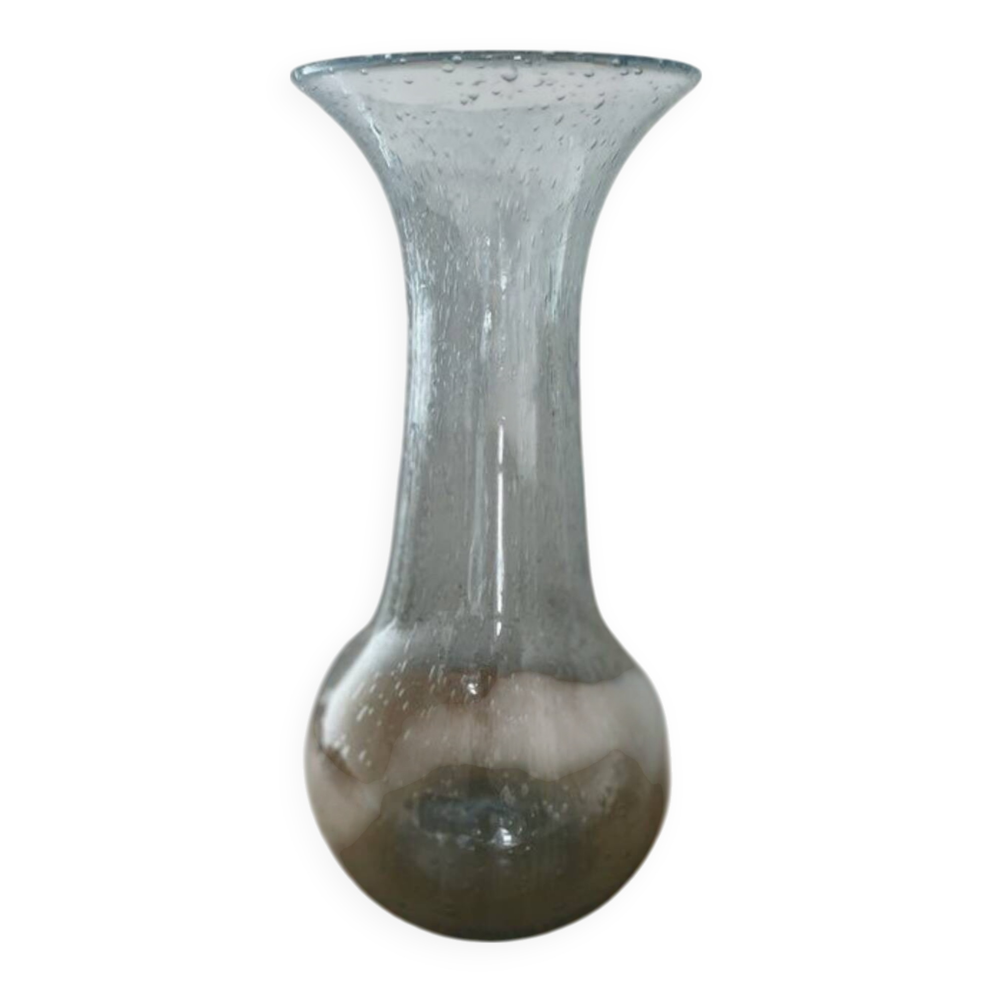 BIOT blue glass vase