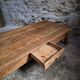 Table basse ancienne en chêne français – Table XXL de ferme du XIXe siècle