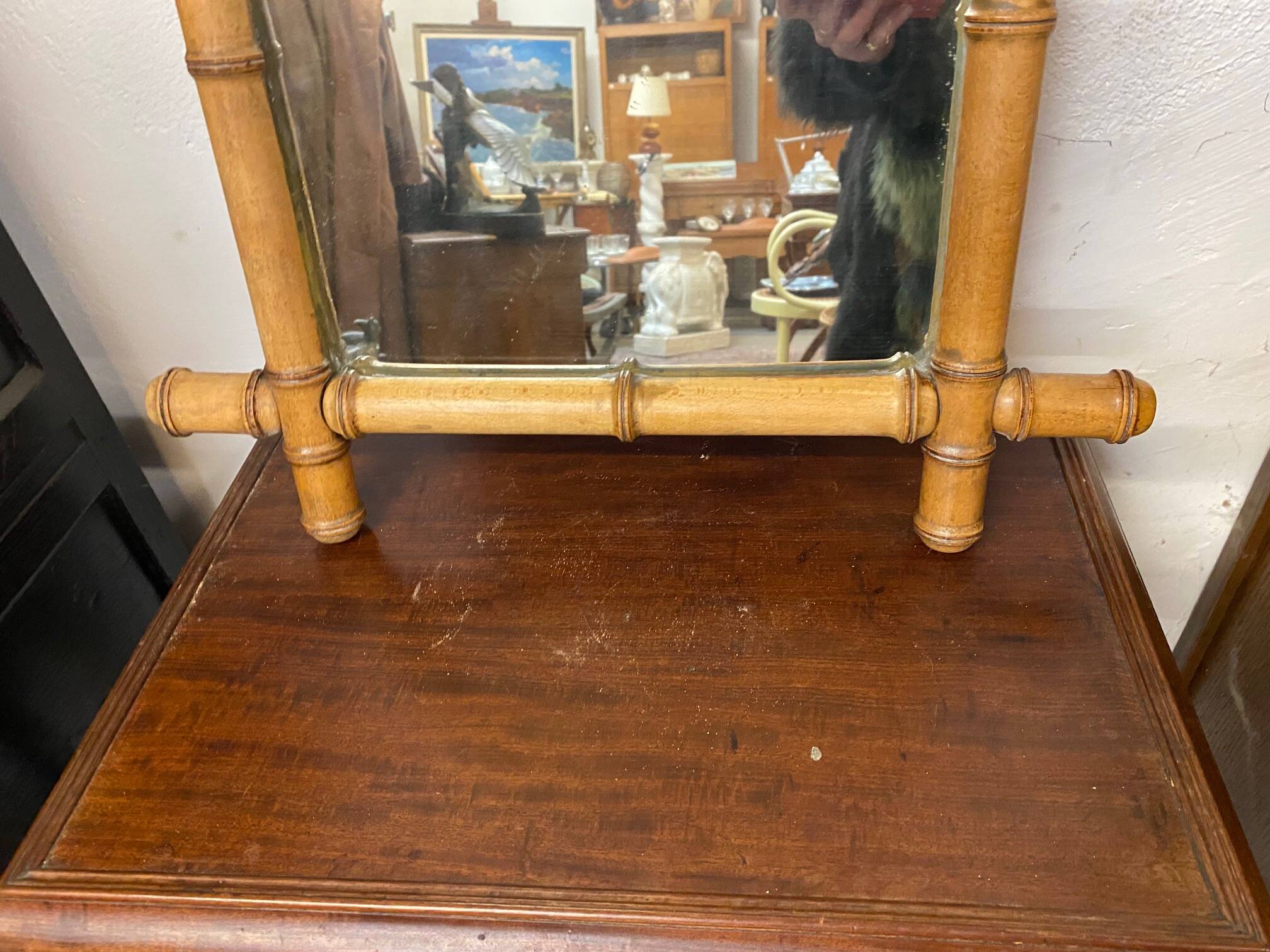 Old bamboo mirror early 20th century to hang