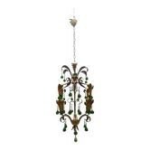 Lustre en verre de Murano Tole vert des années 1960