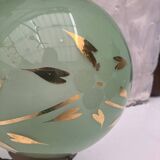Globe table lamp in green opaline