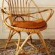 Fauteuils "œuf" en rotin 1960 et son coussin