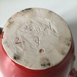 Strawberry-shaped slip teapot