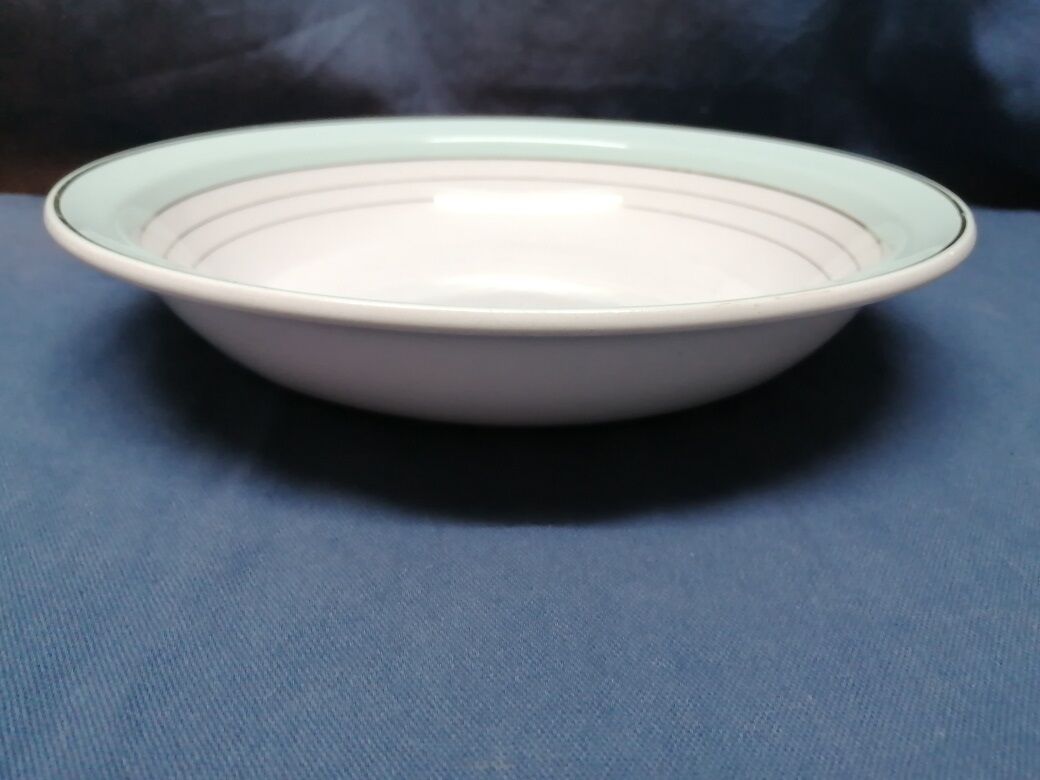 Flat Creux Lunéville Regency Ancient Porcelain water green