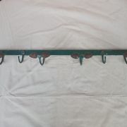 Wall coat rack in metal and old wood