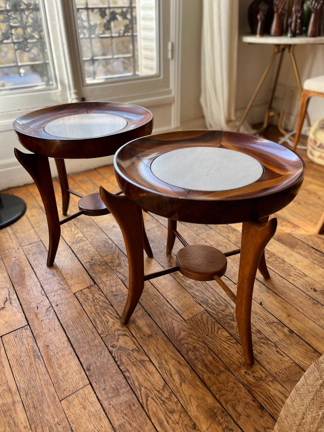 G. Scapinelli. Pair of Maracana side tables.