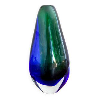 Blue and green murano vase