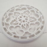 Old trifle, white enamelled cast iron, geometric decoration