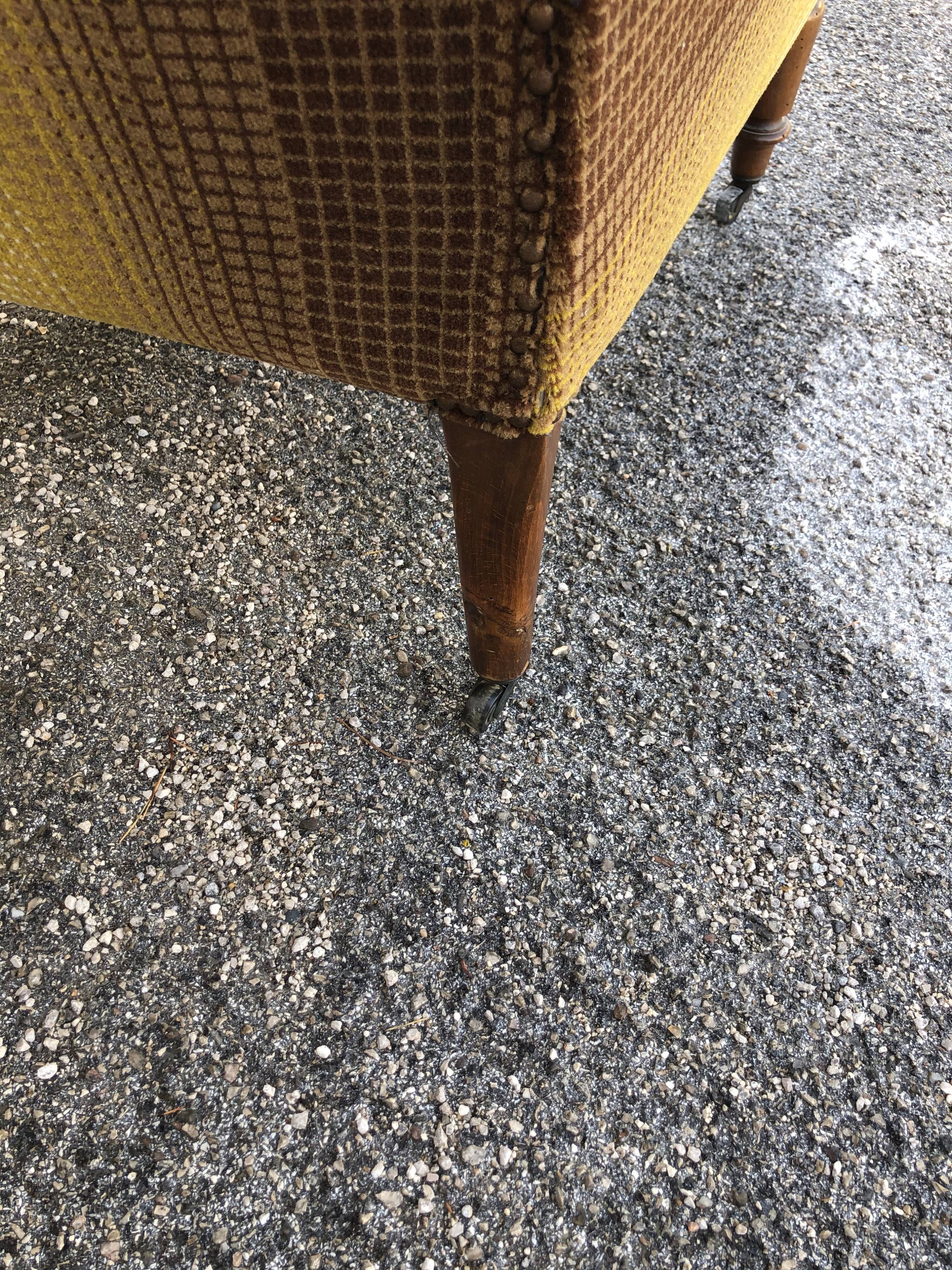 Striped velvet armchair