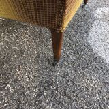 Striped velvet armchair