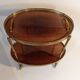 Rolling table dessert in golden brass and solid mahogany 1950/60