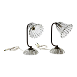 Art Deco, pair of Murano Glass table lamps, taly 1940s