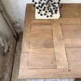 Paneled walnut desk with turned legs, 1900