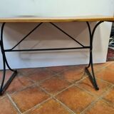Wrought iron bistro table and fir top