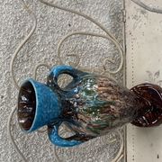 Vase amphore en barbotine, céramique émaillée de style vallauris vintage