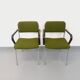 Pair of vintage armchairs in fabric and chrome from the 1970s.