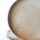 Set of 4 large flat plates in stoneware, Brenne stoneware, 1970.