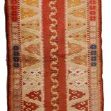 Vintage Turkish Melas handmade carpet 76cm x 267cm 1950s, 1C689