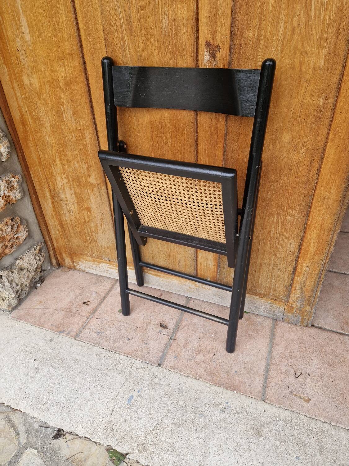Vintage cane folding chair