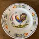 Two collection plates hand-painted rooster pattern signed fab Quimper and wolf mill hamage