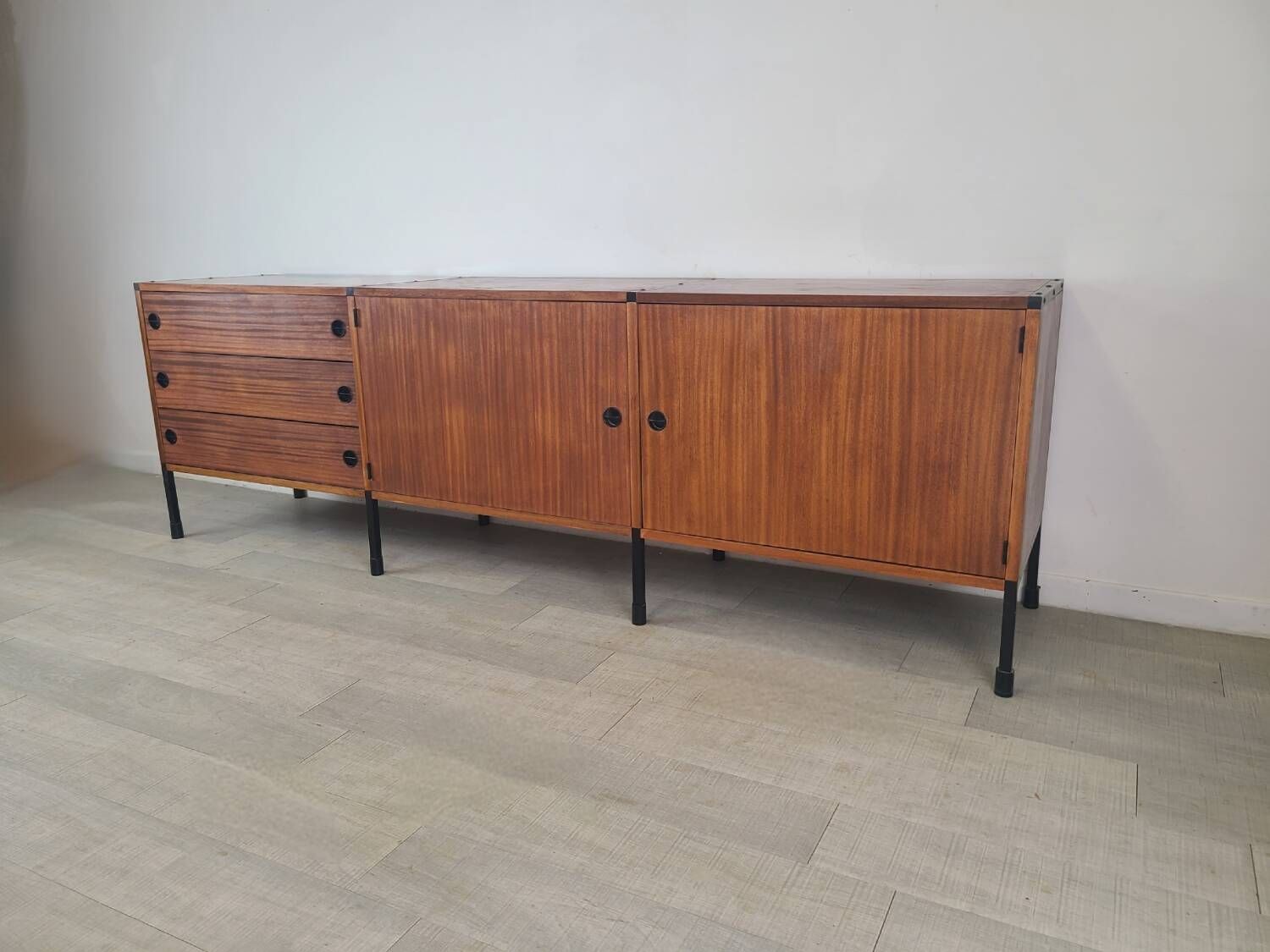 Vintage ARP Minvielle edition teak sideboard, Guariche design, 1960