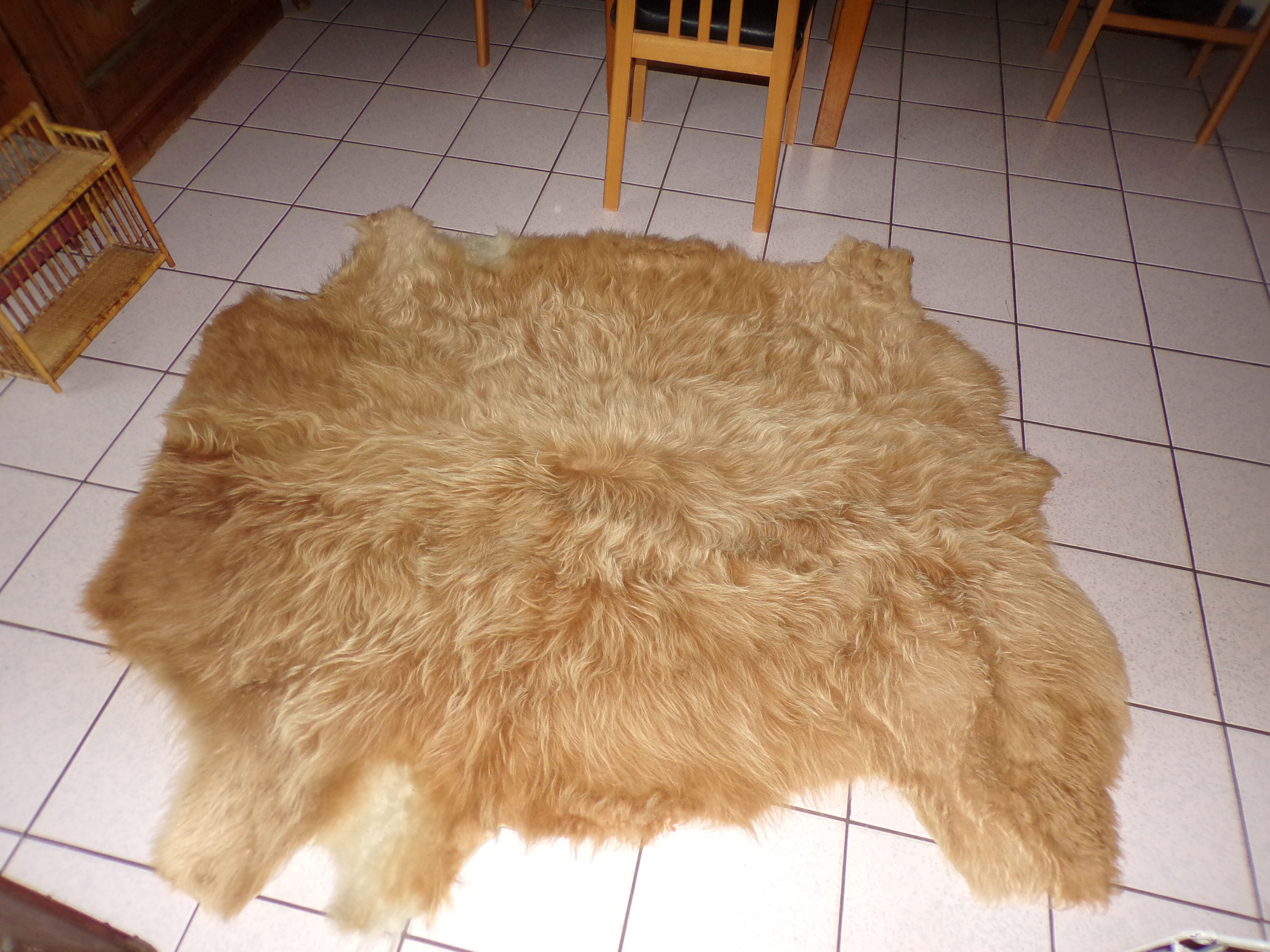 Carpet cow skin long red hair, 180x150cm