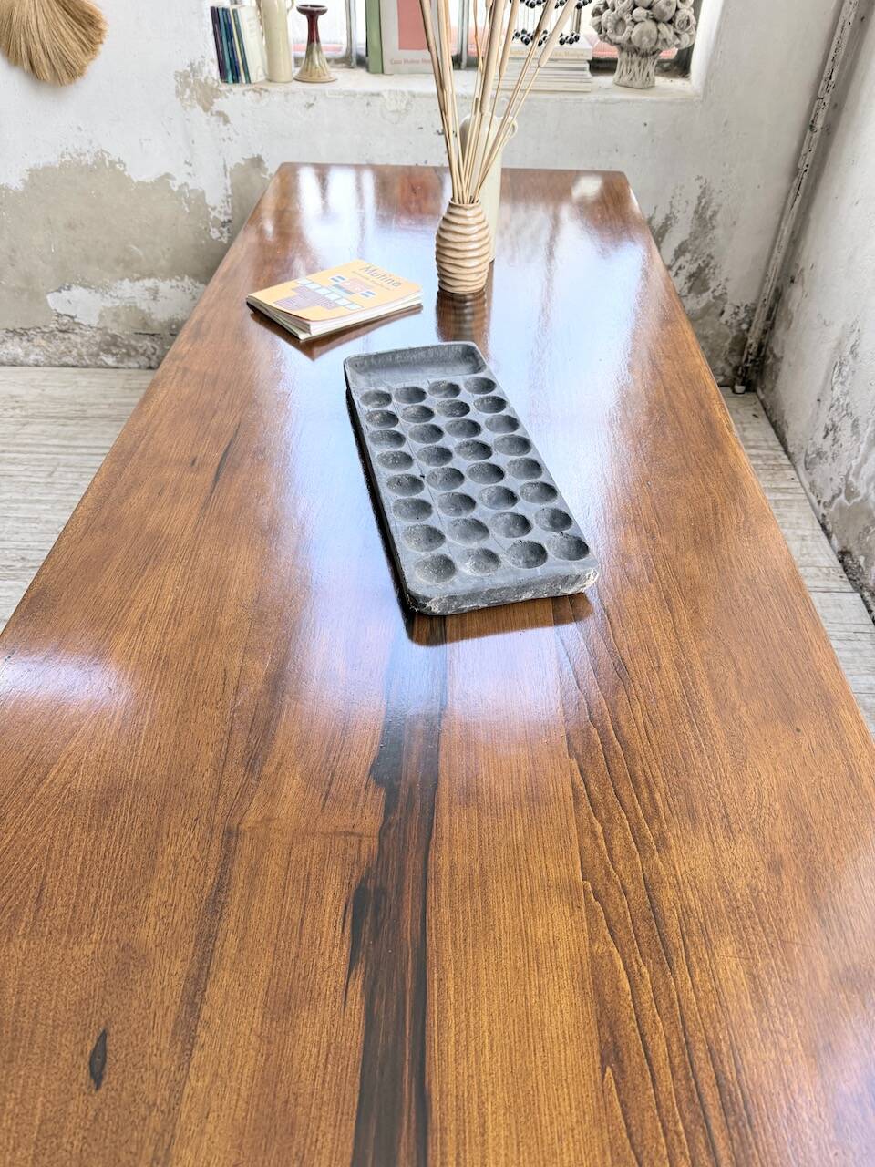 Table de ferme campagne noyer massif XL 250cm