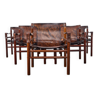 Vintage,  Buffalo leather Safari Armchairs by  Hungarian Applied Arts Company, Hungary 1970s