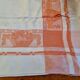 Nappe ancienne damassée orange et blanche