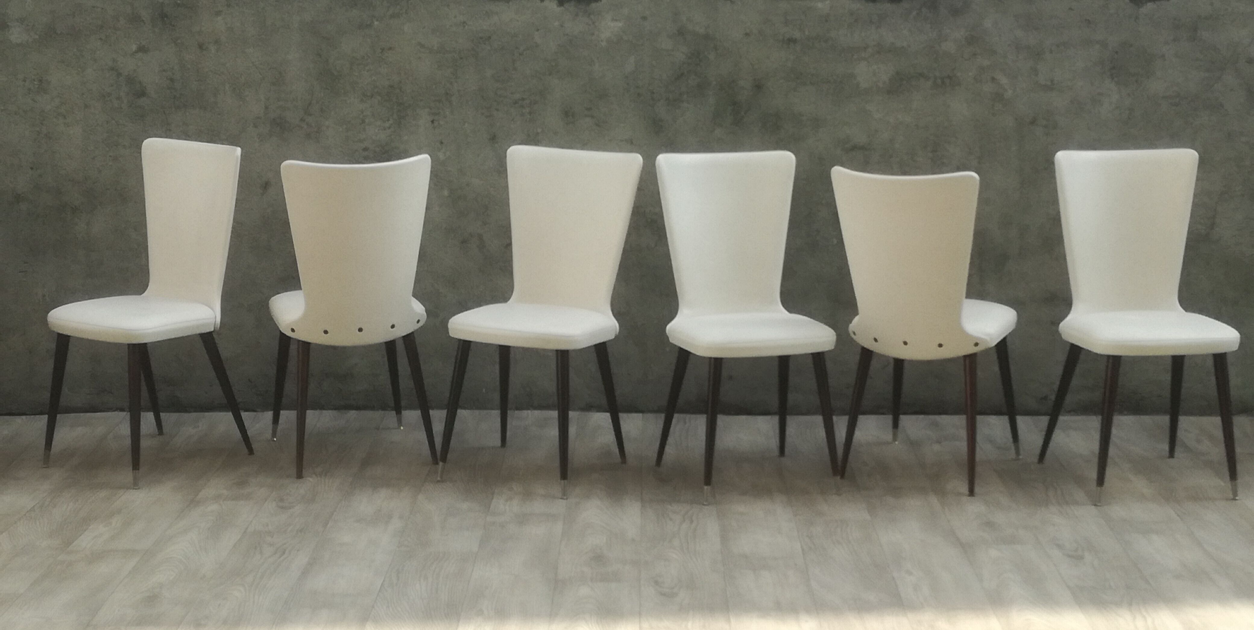 Lot de 6 chaises vintages pieds compas