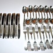 LCF set of 36 silver cutlery for starters and desserts, 1950s design Le Couvert Français