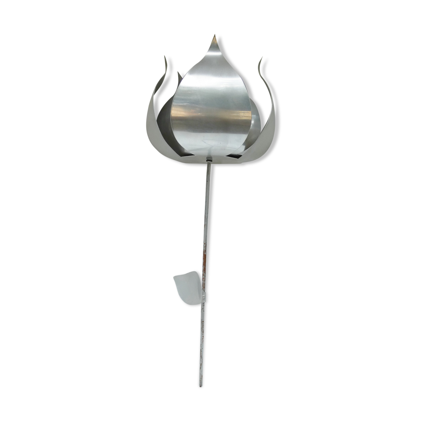 Wall lamp in stainless steel grande fleur 1970