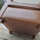 Vintage caramel leather club armchair